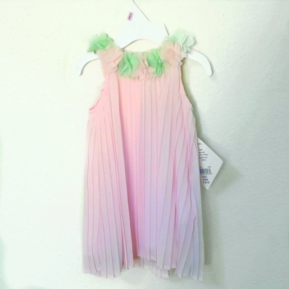 NWT Pleated BB Dress w/flower collar